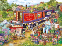 Janice Daughters - Canal Boat Blooms Puzzel (1000 stukjes)