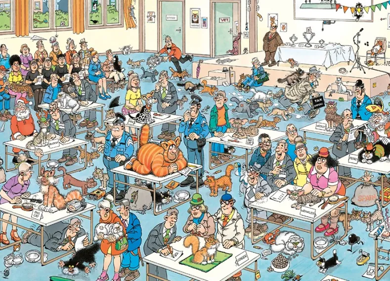 Jan van Haasteren - De Kattenshow Puzzel (1000 stukjes)