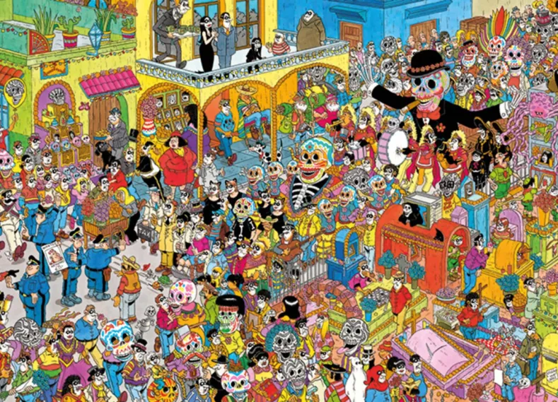 Jan van Haasteren - Dia de los Muertos Puzzel (1000 stukjes)