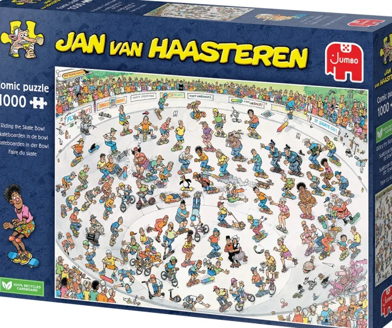 Jan van Haasteren - Skateboarden In De Bowl Puzzel (1000 Stukjes)