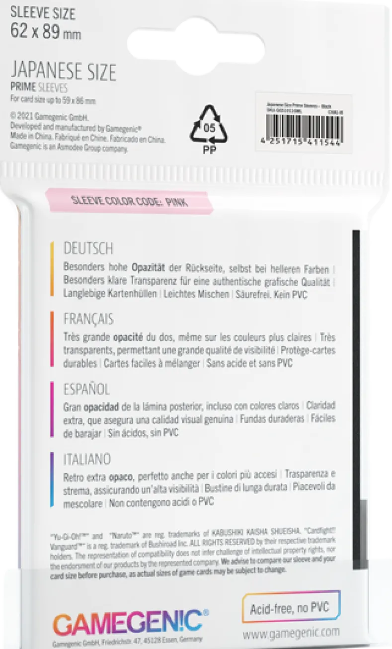 Japanese Sized Sleeves 62x89mm Zwart (60 stuks)