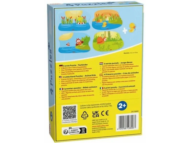 Jonge Dieren Puzzel (3 en 4 stukjes)