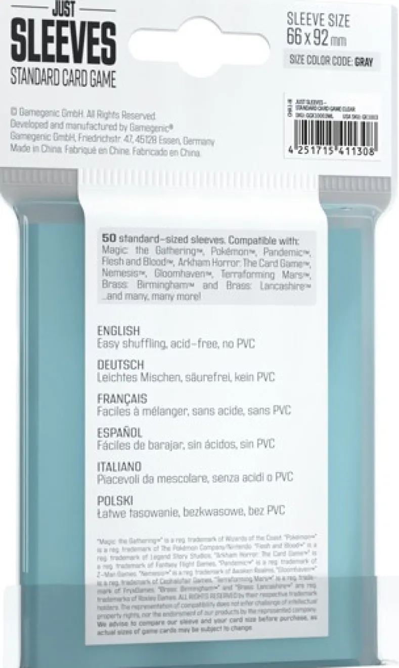Just Sleeves - Standard Card Game Clear (50 stuks)