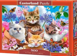 Kittens with Flowers Puzzel (500 stukjes)