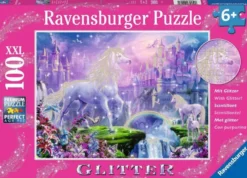 Koninkrijk van de Eenhoorns Glitter Puzzel (100 XXL stukjes)