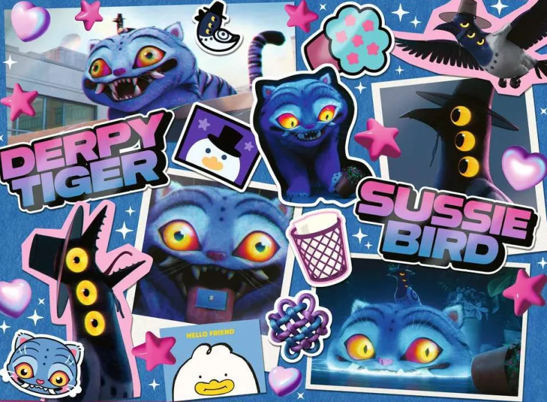 KPop Demon Hunters - Derpy Tiger and Sussie Bird Puzzel (300 XXL stukjes)