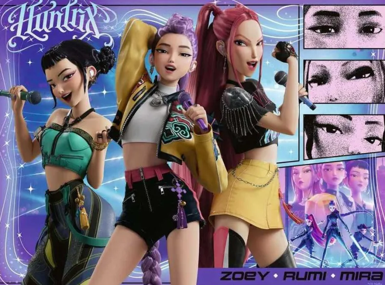 KPop Demon Hunters - Tevreden fans, tevreden Honmoon! Puzzel (100 XXL stukjes)