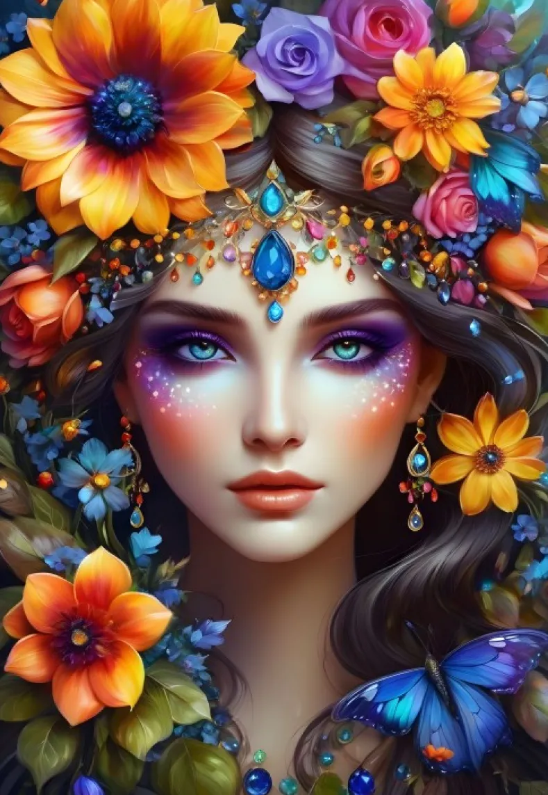 Lady of Flowers Puzzel (1000 stukjes)