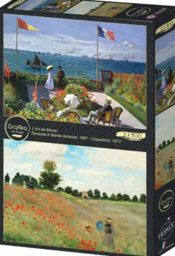 L'Art de Monet - Terrasse à Sainte-Adresse & Coquelicot Puzzel (2x 500 stukjes)