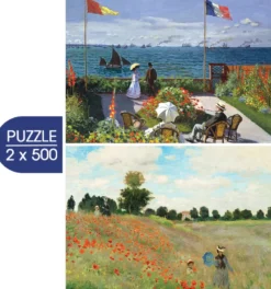 L'Art de Monet - Terrasse à Sainte-Adresse & Coquelicot Puzzel (2x 500 stukjes)