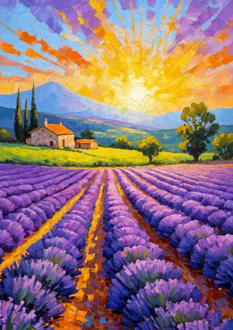 Lavender Sunset Puzzel (1000 stukjes)