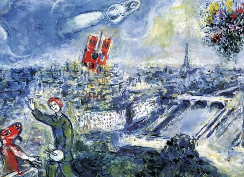 Le Bouquet de Paris - Marc Chagall Puzzel (1000 stukjes)