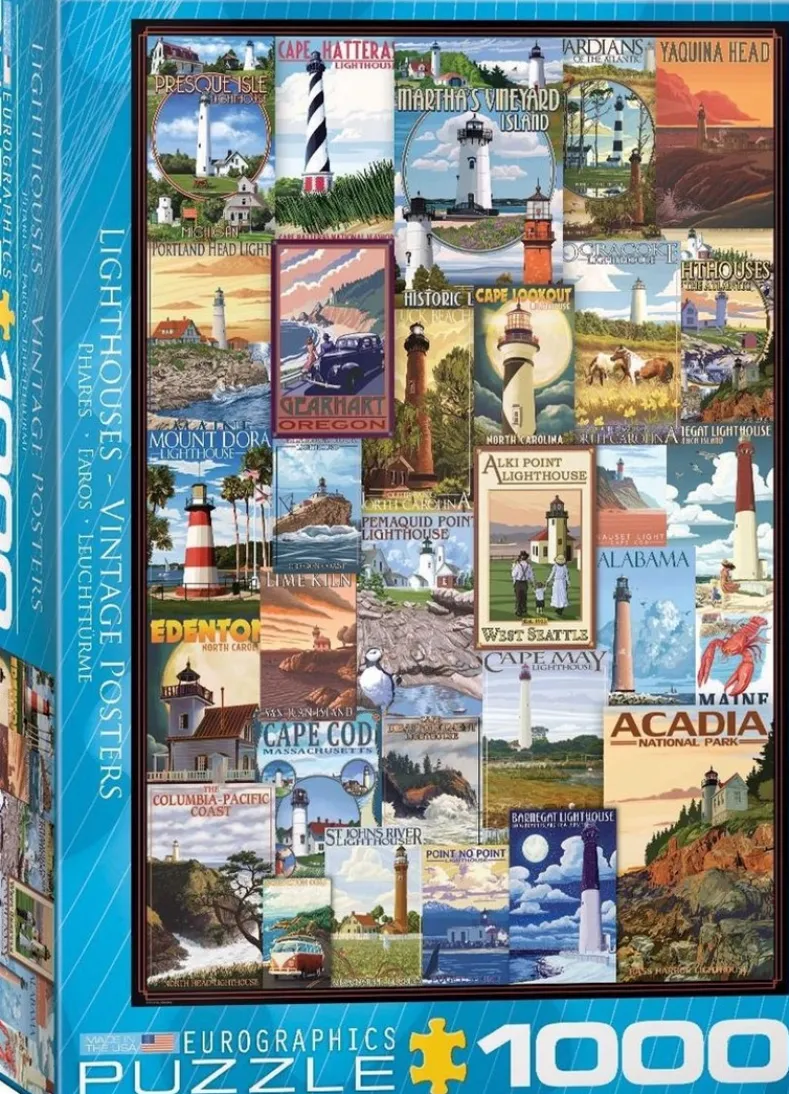 Lighthouses Vintage Posters Puzzel (1000 stukjes)