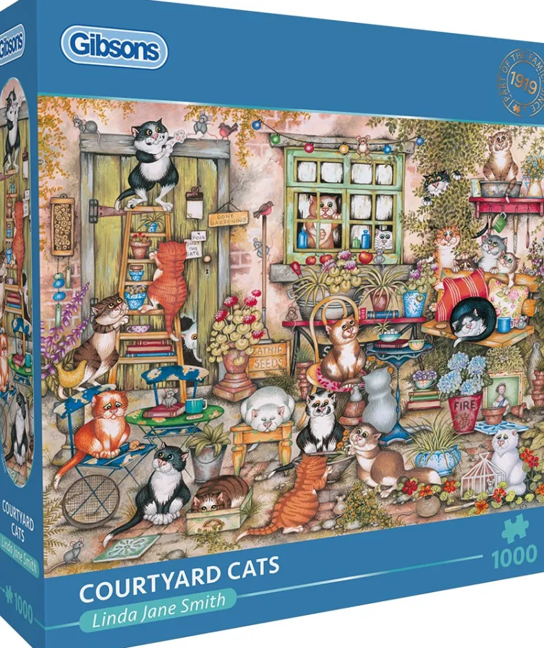 Linda Jane Smith - Courtyard Cats Puzzel (1000 stukjes)