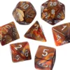 Lustrous Gold/silver Polydice Dobbelsteen Set (7 stuks)