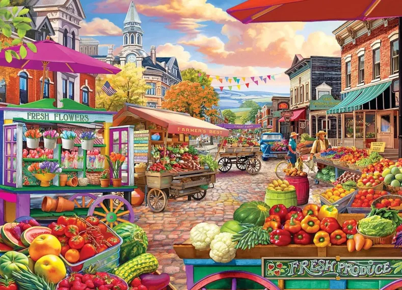 Main Street Market Day Puzzel (1000 stukjes)