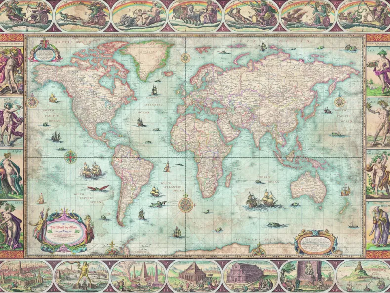 Map Art - Willem Blaeu World (1500 stukjes)