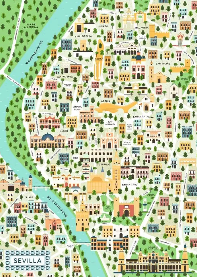 Map of Seville Puzzel (1000 stukjes)