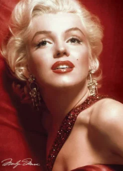 Marilyn Monroe - Red Portrait Puzzel (1000 stukjes)