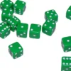 Mini Dobbelstenen 7 mm - Groen (15 stuks)
