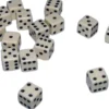 Mini Dobbelstenen 7 mm - Ivoor (15 stuks)