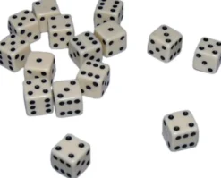 Mini Dobbelstenen 7 mm - Ivoor (15 stuks)