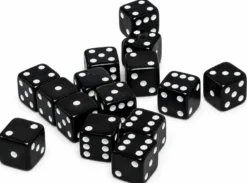 Mini Dobbelstenen 7 mm - Zwart (15 stuks)