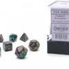 Mini Polydice Dobbelsteen Set Paars / Geel (7 stuks)