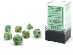 Mini Polydice Dobbelsteen Set Groen (7 stuks)