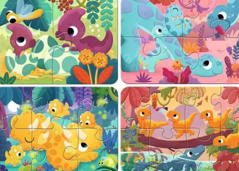 My First Puzzles - Sweet Dinosaurs (2,4,6 en 8 stukjes)