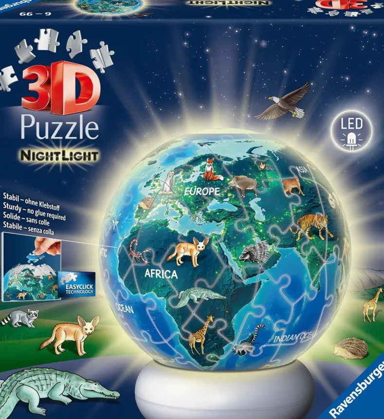 NightLight 3D Puzzel - The Earth by Night (73 stukjes)