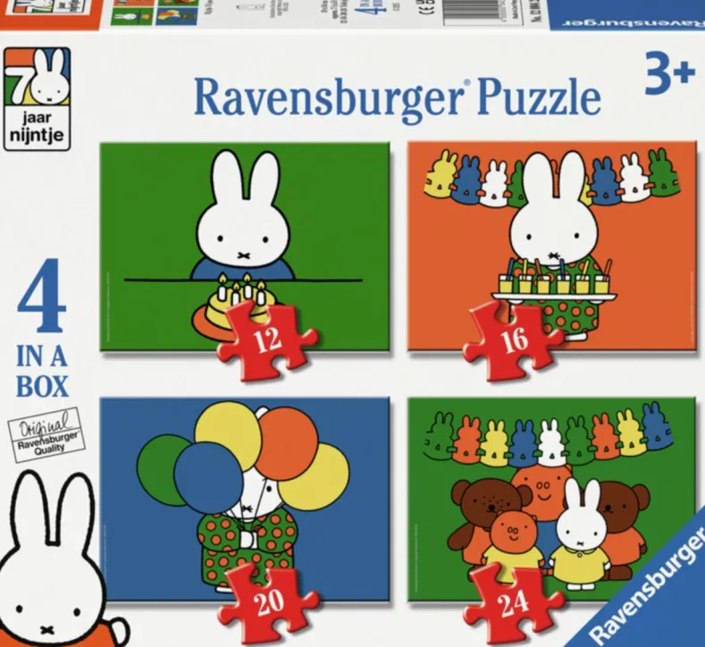 Nijntje 70 jaar 4-in-1 Puzzel (6,9,12,16 stukjes)