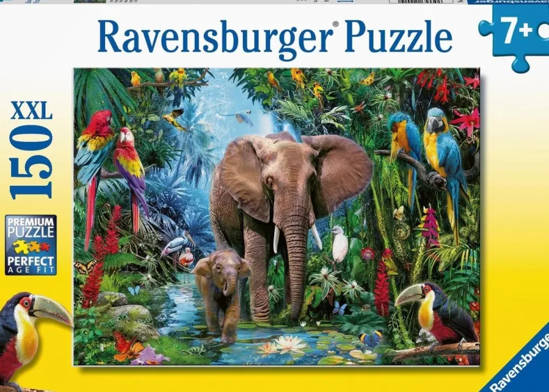 Olifanten in de Jungle Puzzel (150 XXL stukjes)