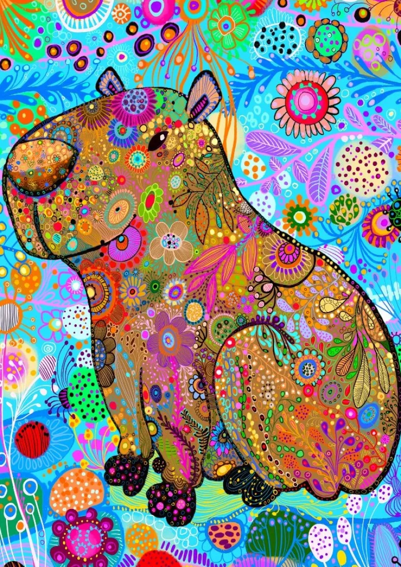 Patterned Capybara Puzzel (1000 stukjes)