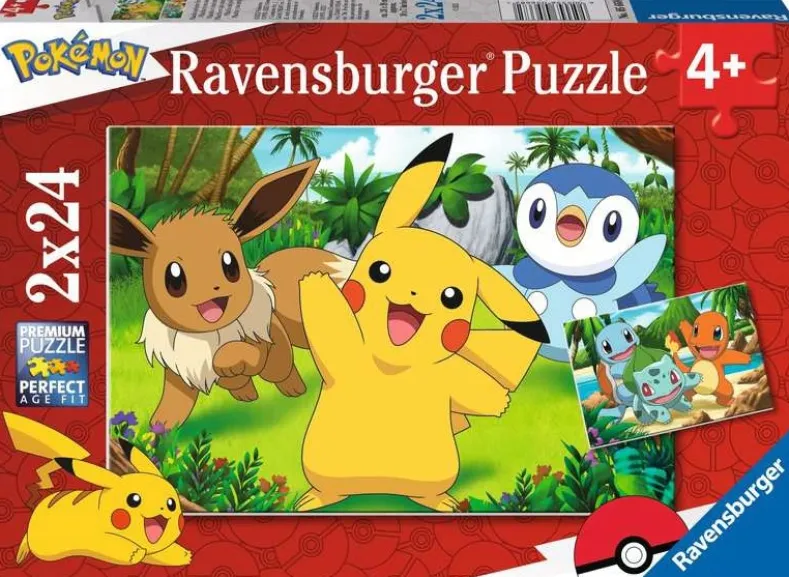 Pikachu en zijn Vrienden Puzzel (2 x 24 stukjes)