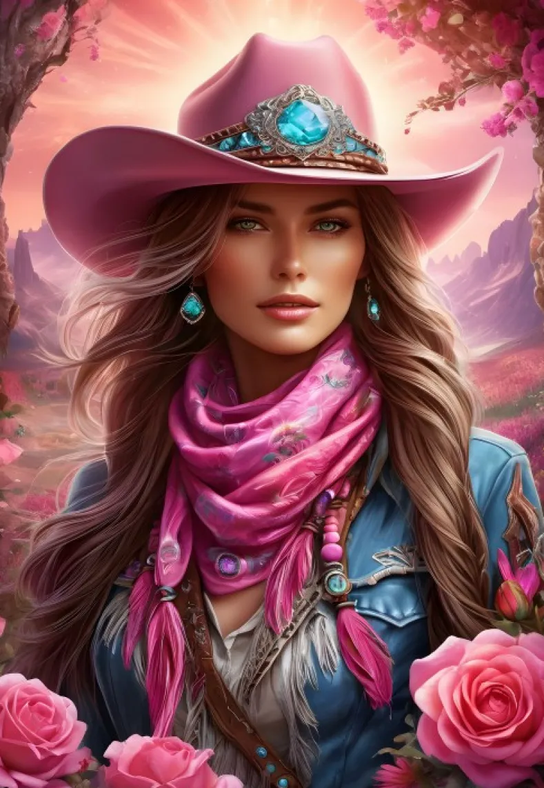 Pink Cowgirl Puzzel (1000 stukjes)