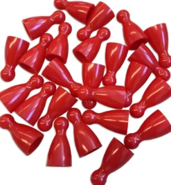 Plastic Spel Pionnen 12x24mm Rood (100 stuks)