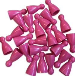 Plastic Spel Pionnen 12x24mm Roze (100 stuks)