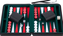 Portable Backgammon met Afsluitrits (Zwart)
