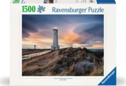 Prachtige Lucht Boven de Vuurtoren van Akranes - IJsland Puzzel (1500 stukjes)