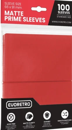 Premium - 100-Pack Matte Card Sleeves Standard Size (66x91mm) - Red
