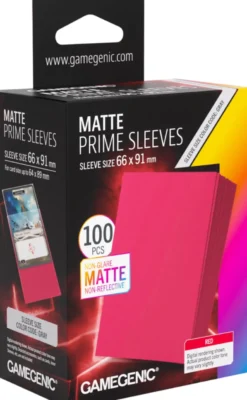 Prime Matte Sleeves 66x91mm Rood (100 stuks) - Boxed