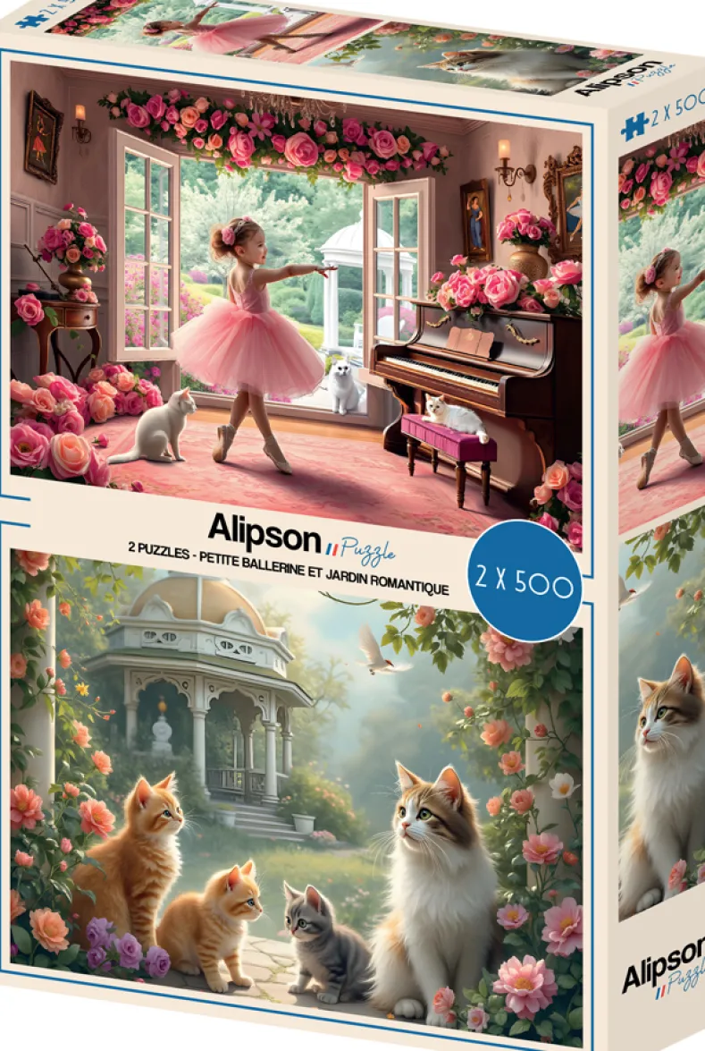2 Puzzels - Little Ballerina and Romantic Garden Puzzel (500 stukjes)