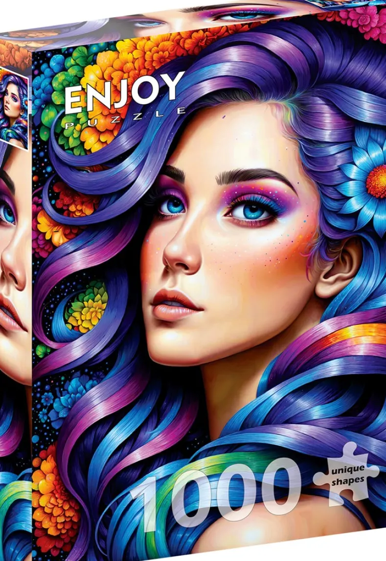 Rainbow Flower Portrait Puzzel (1000 stukjes)