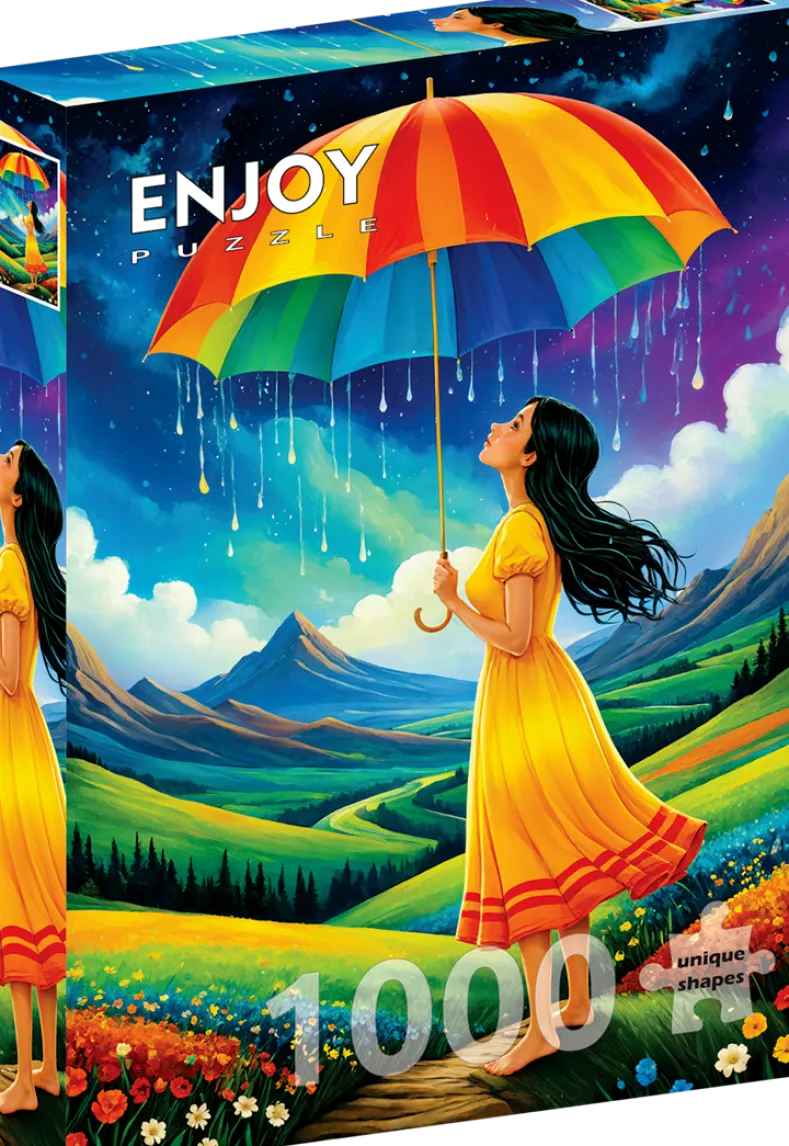 Rainbow Umbrella Puzzel (1000 stukjes)