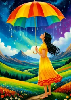 Rainbow Umbrella Puzzel (1000 stukjes)