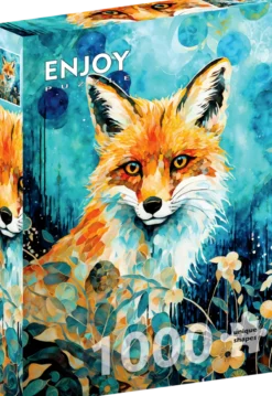 Red Fox on Blue Puzzel (1000 stukjes)