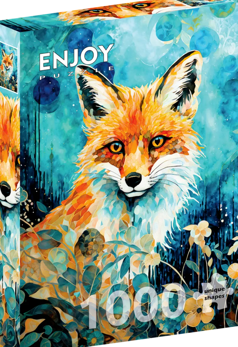 Red Fox on Blue Puzzel (1000 stukjes)
