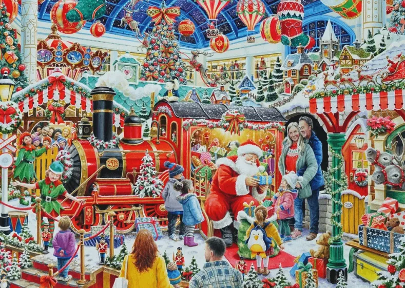 Santa's Steam Train Grotto Puzzel (1000 stukjes)