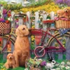 Schattige honden in de tuin Puzzel (500 stukjes)